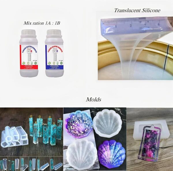 tls 130 liquid silicone rubber, 30a hardness, 1:1 mixing ratio, ideal for molds and prototyping