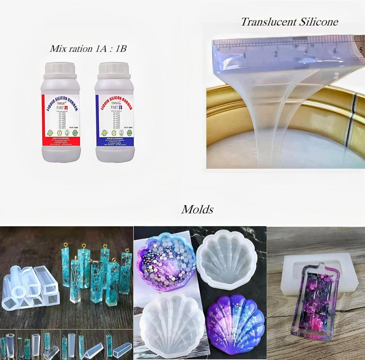 tls 130 liquid silicone rubber, 30a hardness, 1:1 mixing ratio, ideal for molds and prototyping