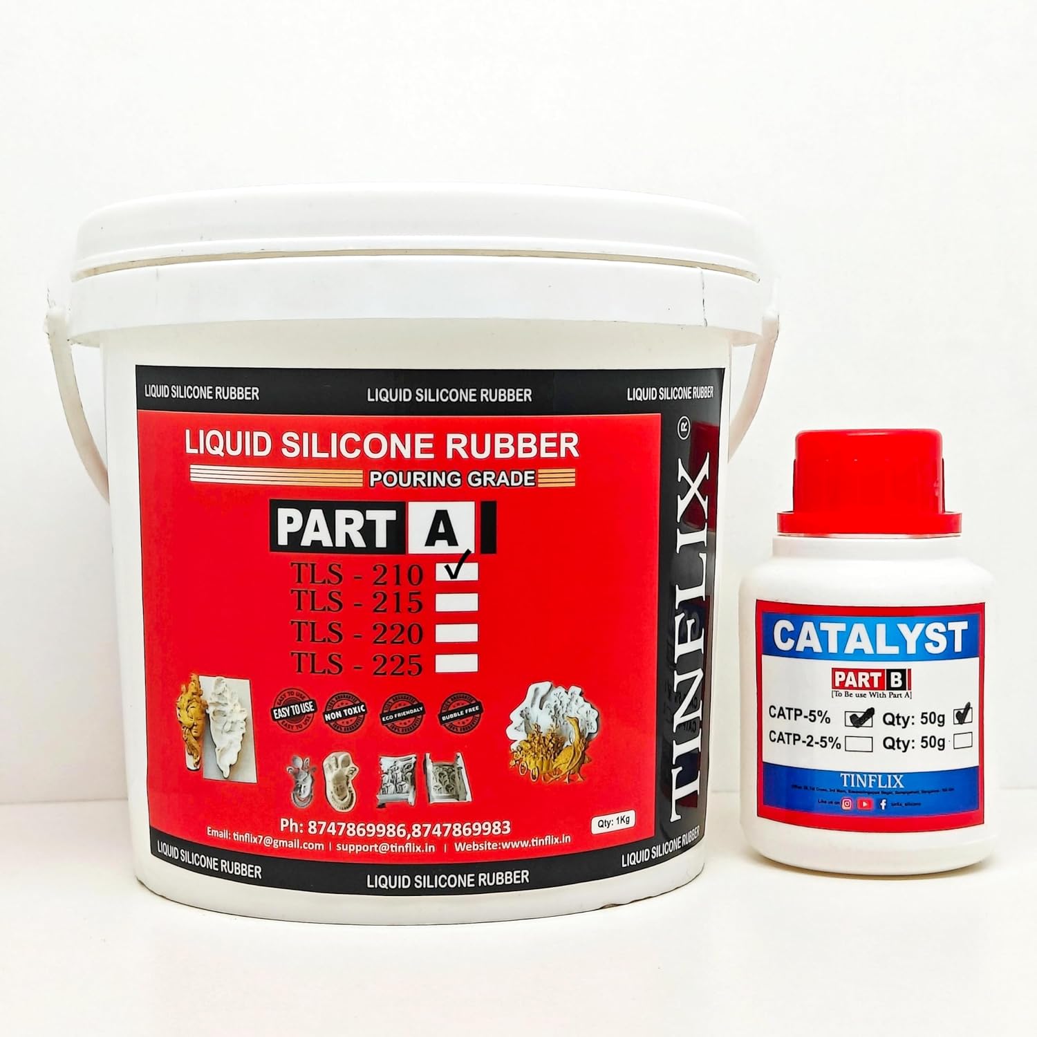 tinflix tls 210 TLS - 210 Liquid Silicone Rubber (10% Hardness) for Soap, Candle, Resin Art Mould Making