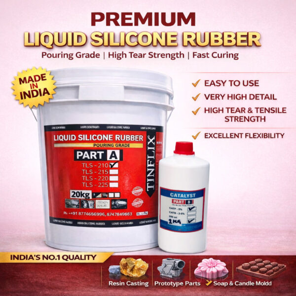 tinflix 20kg liquid silicone rubber for soap, candle, resin art mould making with (1000ml catalyst)